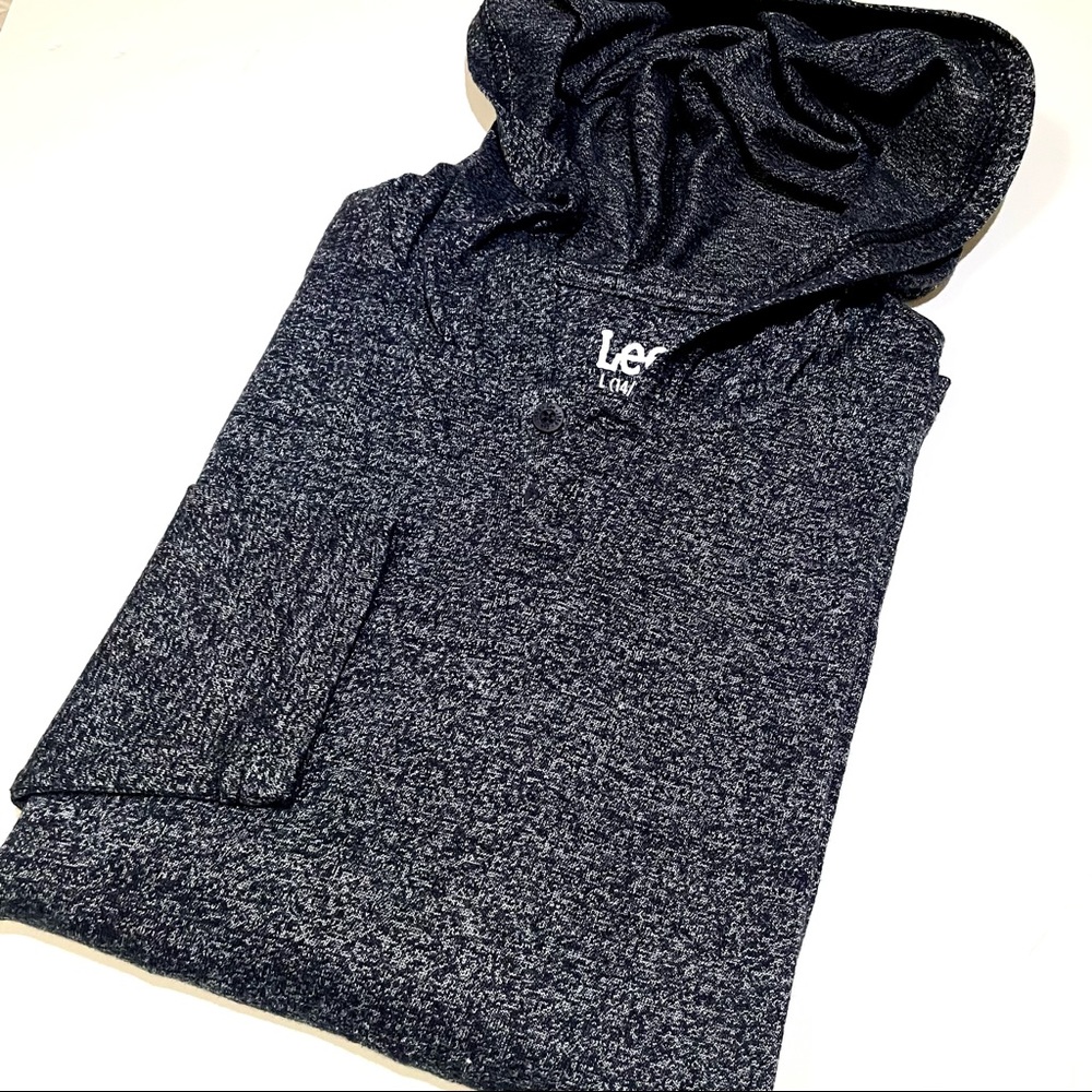 Lee Kid’s Sweatshirt With Hoodie Lightweight Charcoal Black L 14/16 Cotton Blend